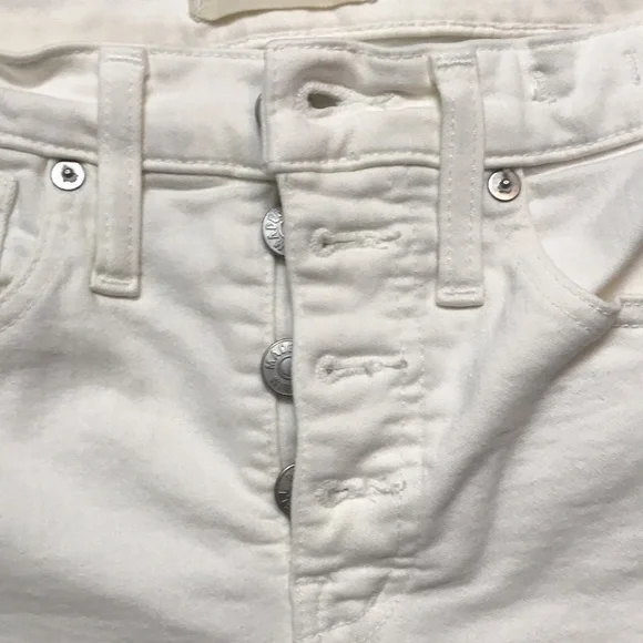 Madewell 10" High-Rise Skinny Jeans in Pure White: Step-Hem Edition - Picture 6 of 7